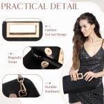 Clutch Dames, Schoudertas met Ketting, Zwarte Clutch-Feesttas met Handvat voor Dames, Lange Clutch-Portemonnee met Portemonnee voor Bruiloft, Avond, Feest Zwart