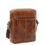 Dublin Schoudertas van premium leer, kleine handtas/schouderriem, voor heren en dames, handgemaakte schoudertas, Vintage lichtbruin, Small