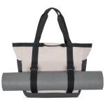 Smilla Strandtas met ritssluiting voor dames en heren, gezinsvakantie, sport, zwemmen, boodschappentas van gerecycled PET, waterafstotend, Zand Grijs, Eén maat