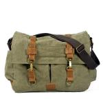 Casual canvas tas voor heren, retro, één schouder met diagonale leren tas, damesschoudertas, computertas, rugzak (C eenheidsmaat)