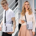 Schoudertas voor heren, kleine schoudertas voor heren, crossbody bag heren, waterdichte heren schoudertas van polyester, tas voor heren, geschikt voor outdoorsport en wandelen, zwa
