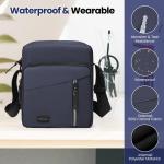 Waterdichte schoudertas voor heren, met verstelbare riem, kleine zomertas, voor werk en school, Navy Blauw