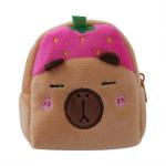 Kinder-Geldbörse, Capybara-Thema, Cartoon-Geldbörse, interaktives Haustierspielzeug und Crossbody-Kindergeldbörse, Kleinkind-Geldbörse, Pink, Ultraweich
