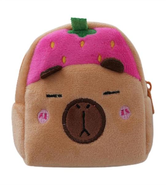 Kinder-Geldbörse, Capybara-Thema, Cartoon-Geldbörse, interaktives Haustierspielzeug und Crossbody-Kindergeldbörse, Kleinkind-Geldbörse, Pink, Ultraweich