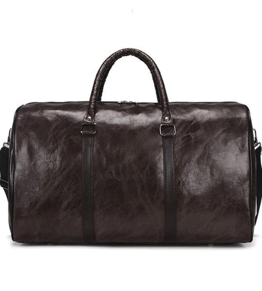 CHDWEY Umhängetaschen für Herren Männer Handtasche Große Kapazität Outdoor for Reisen Frauen Weiche PU-Leder Duffelbeutel Mode Lässige Sport Fitness Umhängetasche(Coffee)
