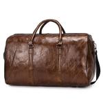 CHDWEY Umhängetaschen für Herren Männer Handtasche Große Kapazität Outdoor for Reisen Frauen Weiche PU-Leder Duffelbeutel Mode Lässige Sport Fitness Umhängetasche(Bruin)