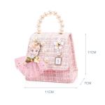 Barakara Schoudertas voor kinderen en meisjes, schattige kleine meisjestassen, prinsessenhandtas met afneembare schouderriem, schattige parels, crossbody tas, mobiele telefoontas, 