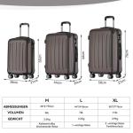 BEIBYE Reiskoffer met dubbele wieltjes, trolley, hard shell, maten XL-L-M, keuze uit 14 kleuren, bruin