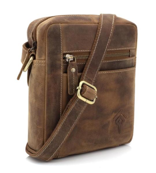 Leren schoudertas voor heren, vintage schoudertas, meerdere vakken, ideaal voor reizen en dagelijks gebruik, camel