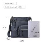 Lichte schoudertas voor dames, schooltas, handtassen, klein, PU-leer, waterdicht, vrije tijd, sport, werk, outdoor, reizen, messenger bags, blauw, Large, Elegant