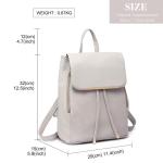 Rugzak Vrouwen Kleine Waterdichte Rugzak Stad Rugzak Rugzak Vrouwen Moderne Rugzak Vrouwen PU Leer Voor Reizen Werk School, Lichtgrijs, Eén maat, Casual