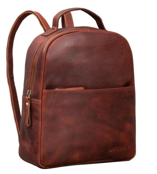 'Kayla' Rugzak Vintage Dames Leer Rugtzak Handtas Leren Rugtas voor Tablets Retro Backpack Uitgaan Shopping Vietsen Dagrugzak, Kleur:porto - cognac