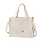 Corduroy schoudertas voor dames met ritssluiting, casual, esthetische handtas, schoudertas, tote crossbody tas, afneembare schouderriem, shopper voor school, werk, dagelijks gebrui