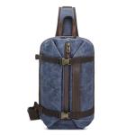 VARLIVOO Retro borstzak heren schoudertas reizen sling bag schoudertas 10,9 inch tablet schouder rugzak crossbody pack voor sport fietsen wandelen waterdicht canvas daypack, blauw,