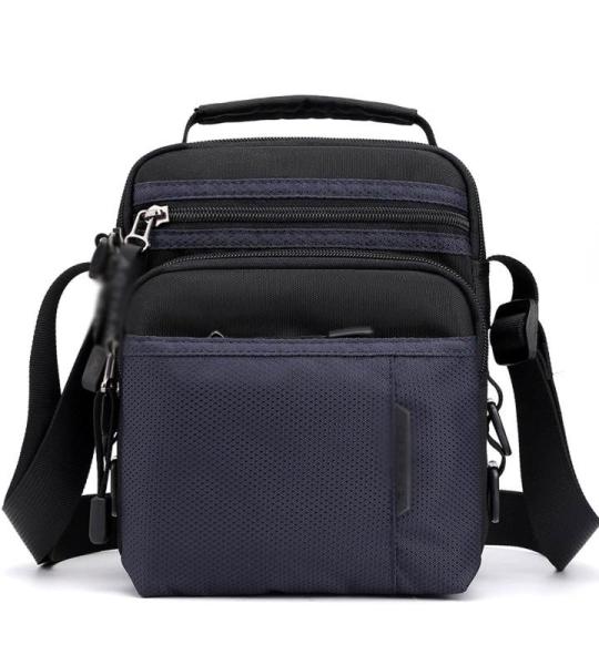 CHDWEY Umhängetaschen für Herren Modische Mehrtasche Nylon Umhängetasche Männer wasserdichte Patchwork Reißverschluss Weiche Crossbody Tasche Vielseitige Reisen Schwarze Handt