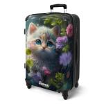 NoBoringSuitcases.com Kinderkoffer, handbagage, harde koffer met TSA-slot, jongens en meisjes, trolley, reiskoffer, draagtas, rolkoffer, klein of middelgroot, 22 kat in de natuur, 