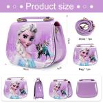 Philoctes Tas voor kinderen, meisjes, kinderhandtas, kleine handtas met verstelbare riem, cadeaus voor kinderen, Rond Paars, prinsessen tas