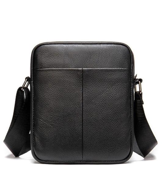 CHDWEY Umhängetaschen für Herren Mode Männer Umhängetasche for Männer Echtes Leder Handtasche Kleine Männliche Messenger Messenger Kleine Telefon Crossbody Taschen(Black)