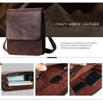 Leathario Leren schoudertas voor heren, messgerbag, leren tas voor business, retro