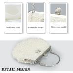 Dames Pearl Kralen Clutch Portemonnees Vintage Kristal Bruid Avondtas voor Bruiloft Cocktail Party Prom, Beige a