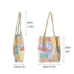 Grote schoudertas met koord voor dames, shopper, tote bag, handtas, schoudertassen, ultralichte schoudertas, kleurrijke gestreepte boodschappentas, modieuze stoffen tas voor dageli