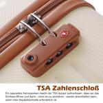 COOLIFE Koffer trolley koffer reiskoffer van ABS harde schaal trolley 4 wielen TSA-slot De koffer bevat 1 reistas en 1 toilettas, zwart/bruin, koffer