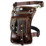 Waterdichte Motortas Lederen Mannen Kleine Messenger Mochila Tas Reizen Riem Fanny Taille Pack Drop Been Tas Tablet Pouch(Color2)