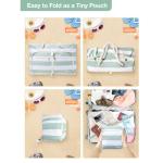 Vinstatin Grote strandtas voor dames, lichte veelzijdige shopper met ritssluiting, waterdichte zwemtas, draagtas, saunatas, tote bag voor strand, reizen, familie, groen en wit gest