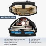 Laptop Rugzak 15,6 Inch Voor Dames, Waterdichte Schooltas met Laptopvak en Usb-oplaadpoort, Anti-diefstal Reisrugzak voor Reizen, College, Kantoor, School, Zwart