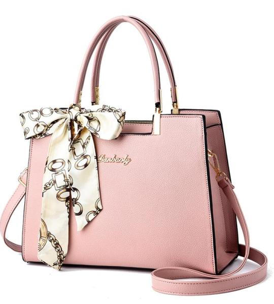 Ruime Mode Womens Totes Handtas Satchel Schoudertas Lichtgewicht Top Handvat Tas PU Lederen Crossbody Tas, roze