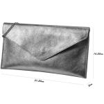 Palma G299 Lederen clutch schoudertas kleine tas avondtas in suède of metallic 31,5x16,5cm, Beige W., Small