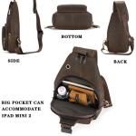 newsbirds Heren echt lederen borsttas schoudertas sport outdoor schoudertas wandelrugzak, 9455 donkerbruin, Retro