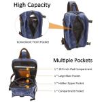 VARLIVOO Retro borstzak heren schoudertas reizen sling bag schoudertas 10,9 inch tablet schouder rugzak crossbody pack voor sport fietsen wandelen waterdicht canvas daypack, blauw,