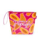 - Strandtas voor dames, strandtas met ritssluiting en trekkoord aan de zijkant, draagtas voor kostuum en strandaccessoires, ideale strandtas voor meisjes, dames, 20 x 16 cm, Papaja