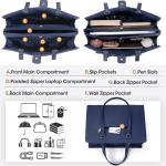 Handtas voor dames, shopper, grote zwarte tas voor dames, laptoptas, voor 15,6 inch (ca. 39,6 cm), PU-leer, schoudertas, werktas voor zakelijk, werk of school, geel en bruin.