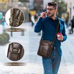 Leren schoudertas voor heren, vintage schoudertas, crossbody bag, messenger bags voor heren, zwart, A-bruin.