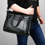 CHDWEY Umhängetaschen für Herren Hohe Kapazität schwarzer männlicher Messenger Bag Männer Aktentasche for Dokument Laptop Computer Handtasche A4 14 Zoll Computertasche(Khaki)