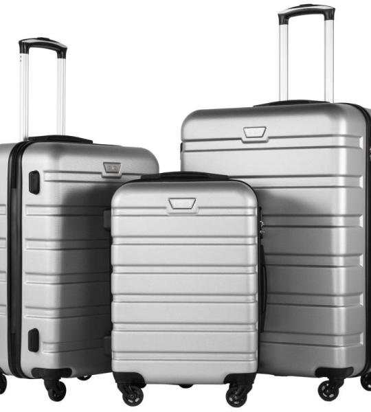 COOLIFE Harde koffer trolley rolkoffer reiskoffer ardschaal Boardcase handbagage met TSA-slot en 4 wielen, Helder zilver., Premium koffer