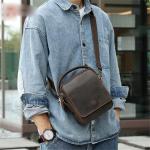 Retro kleine vierkante tas Messenger handtas casual business kleine tas schoudertas heren tas (A 17 * 20 * 8cm)