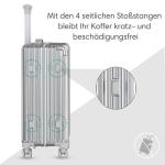 Voyagoux Koffer handbagage - harde koffer groot, TSA-slot, ABS, 4 x 360° wielen, robuust en lichtgewicht, zilver