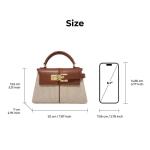 Dames Elise Top Handvat Tas, Bruin Canvas, Small