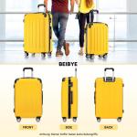BEIBYE Dubbele wielen, hardcase, reiskoffer, trolleys, harde schaal in XL-L-M in 20 kleuren, geel