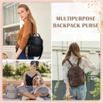 Kleine damesrugzak, rugzak van PU-leer, mini-rugzak, casual, schoudertas, leer, voor reizen en school, koffiekleurig