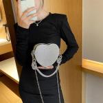 Strass Tassen Vrouwen Avond Clutch Bag Met Knoop Handvat Steentjes Hart Handtas PU Lederen Ritssluiting Voor Dinner Party Bruiloft Crystal Verfraaide Handtassen, 1 kleur, Eén maat