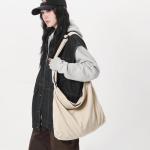 Schoudertas voor dames, grote shopper, tote bag, schoudertas, casual crossbody tas met verstelbare schouderriem, voor school, kantoor, werk, reizen, uitstapjes, winkelen, beige