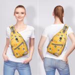 ZOMAKE Borstzak voor heren, diefstalbestendig, 8 liter, crossbody bag voor mannen, vrouwen, heren, schoudertas, slingbag voor outdoor, fietsen, reizen, wandelen (bijengeel)