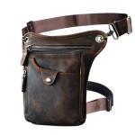 Waterdichte Motorfiets Tas Dikke Lederen Mannen Ontwerp Casual Koffie Klassieke Schouder Sling Bag Reizen Fanny Taille Riem Pack Been Tas (Color16)
