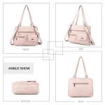 Leren dameshandtas, schoudertas, handtassen, waterdichte draagtas, multifunctionele hengseltas, schoudertas, groot, voor werk, school, shopper, reizen, 43#roze, Modieus