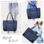 Laptoptas voor dames, ChaseChic waterdichte grote shopper klassieke leraressentas schoudertas voor school, 15,6" werktas met bagageriem donkerblauw