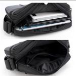 CHDWEY Umhängetaschen für Herren wasserdichte Nylon Umhängetasche for Männer Casual Small Business Messenger Bag Tragbare Multi-Tasche Reise Vielseitige Tasche Sack(Black)